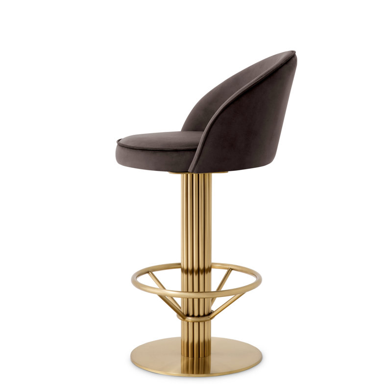 Counter Stool Dorland Roche Dark Gray Velvet, 26.38" Counter Stool