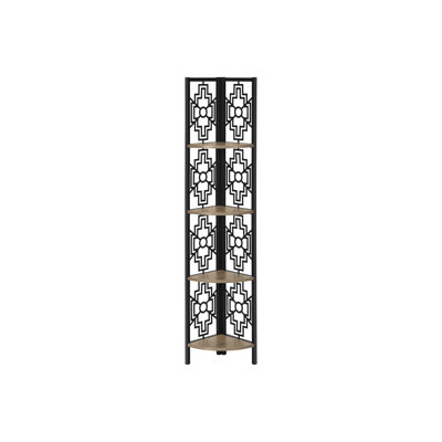 Metal Frame 4 Tier Corner Bookcase - And Functional With Brown Laminate Adds Elegance To Your Space