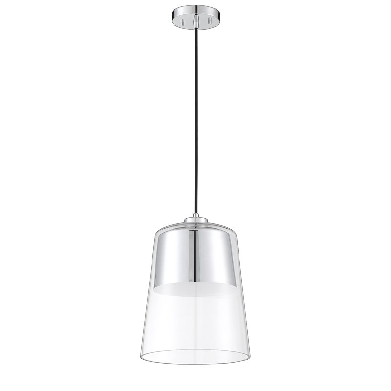 Luminaire suspendu noir 1 lumière Haverville, Chrome, Chrome
