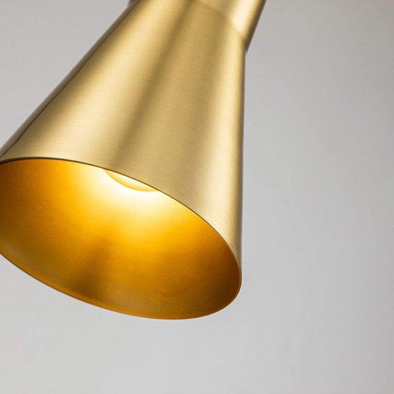 Etoile Small Aged Brass Pendant, Gold, 22.5" H x 5.25" W x 5.25" D