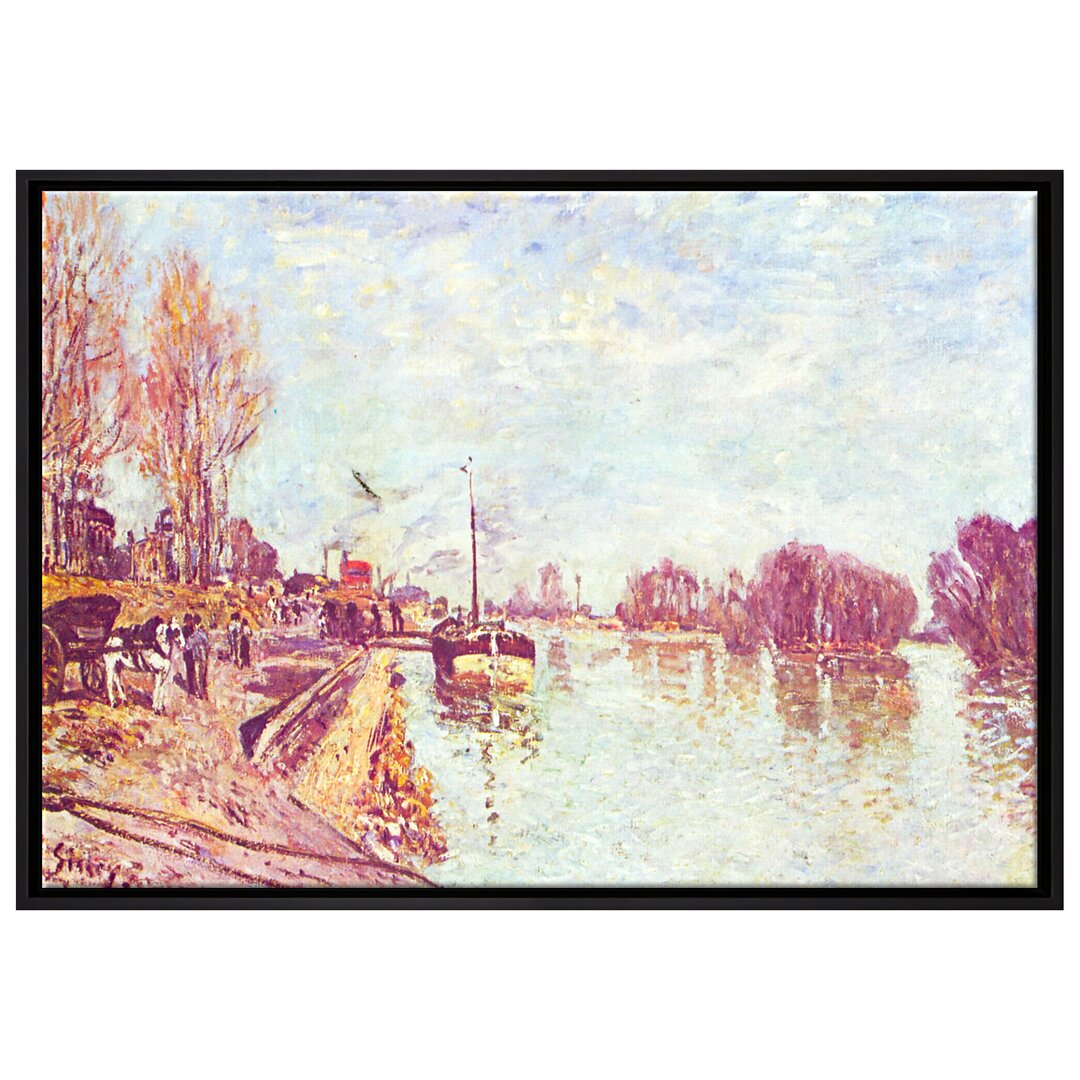 Gerahmter Kunstdruck Leinwandbild Die Seine bei Suresnes von Alfred Sisley