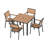 Chamblee Nika Outdoor PS Aluminum Alloy Square Table 5-Piece Dining Set, Suitable For Patio Gatherings-124583522