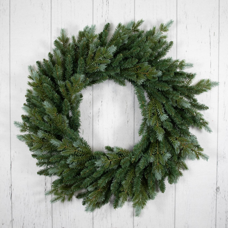 Couronne de Noël artificielle épinette bleue non éclairée, H 36 po x l 36 po x P 6 po