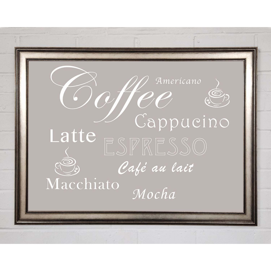 Kitchen Quote Coffee Delight Beige - Single Picture Frame Art Prints