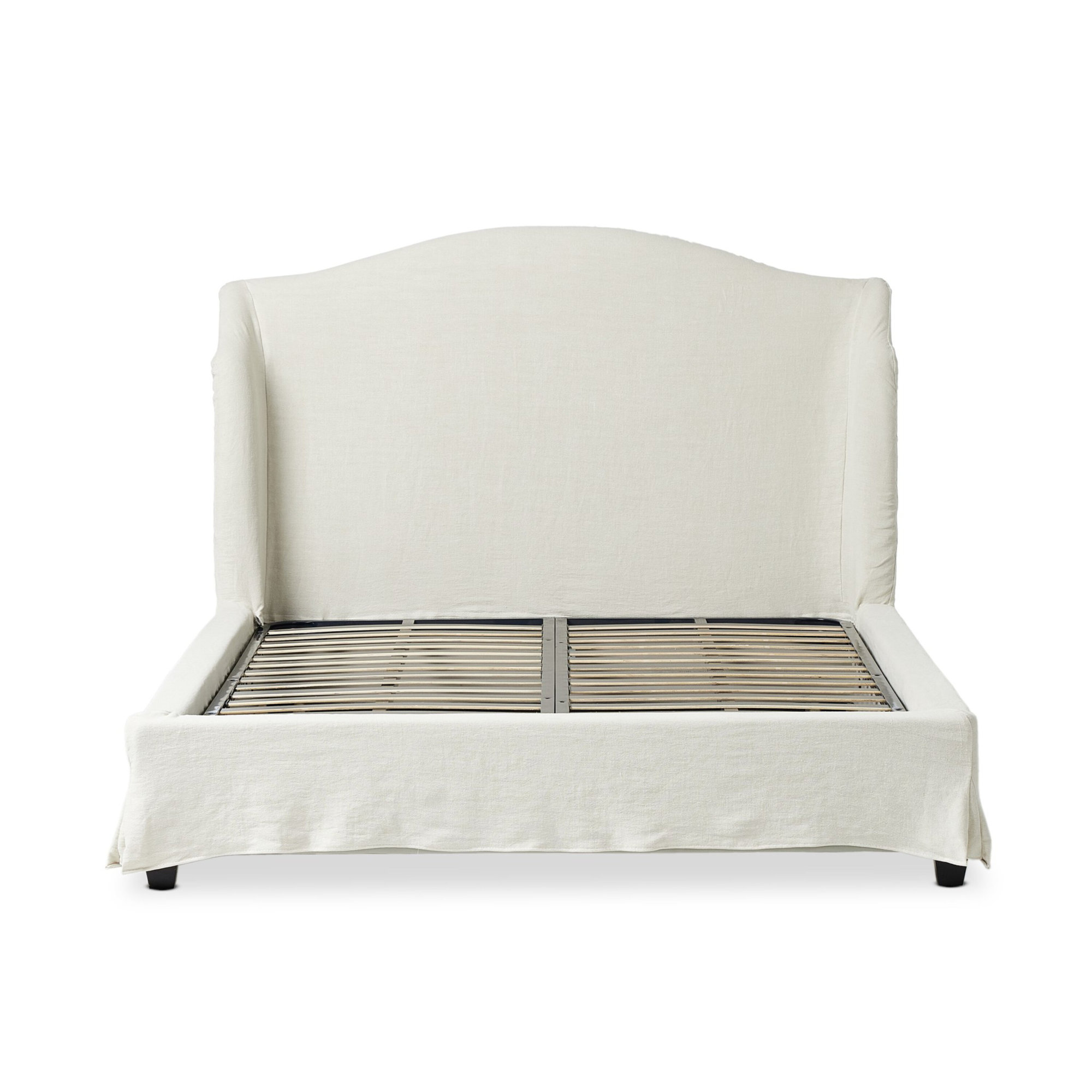 Mulberry Upholstered Wingback Bed, Queen, Broadway Mist