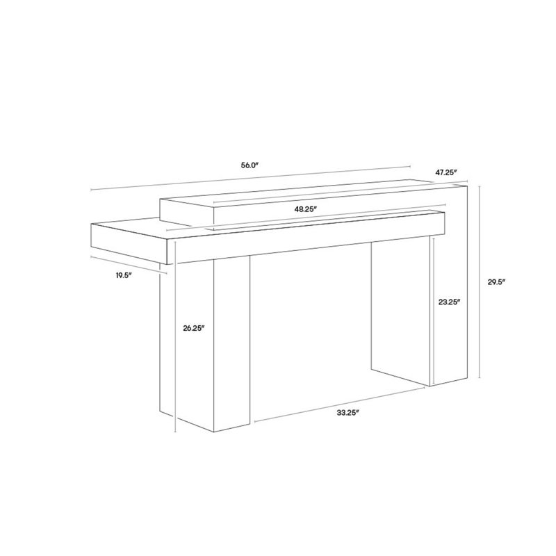 HERRIOT Outdoor Buffet & Console Table, White/Dark Brown