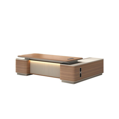 110.24"High-end and elegant L-shaped executive desk