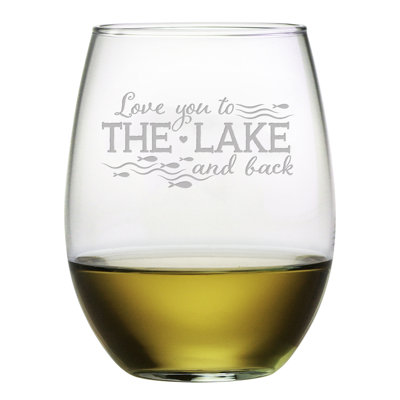 Love You To The Lake 21oz. Wine Glass Set