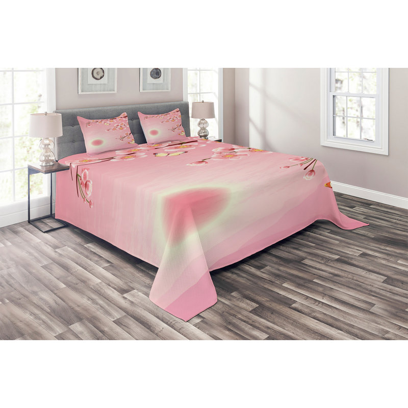 Farmhouse / Country Polyester Floral Coverlet