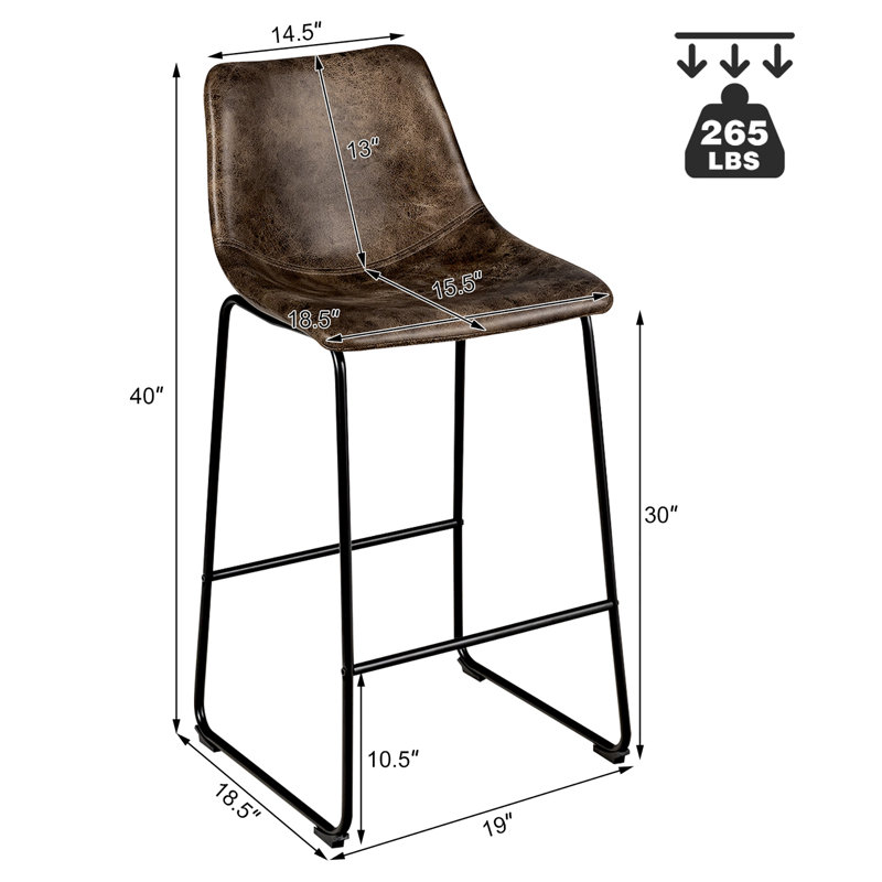 Tabouret de bar 30 po Lolotte, Brun
