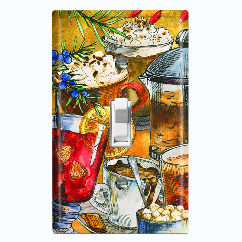 Plaque murale avec interrupteur à bascule café et café