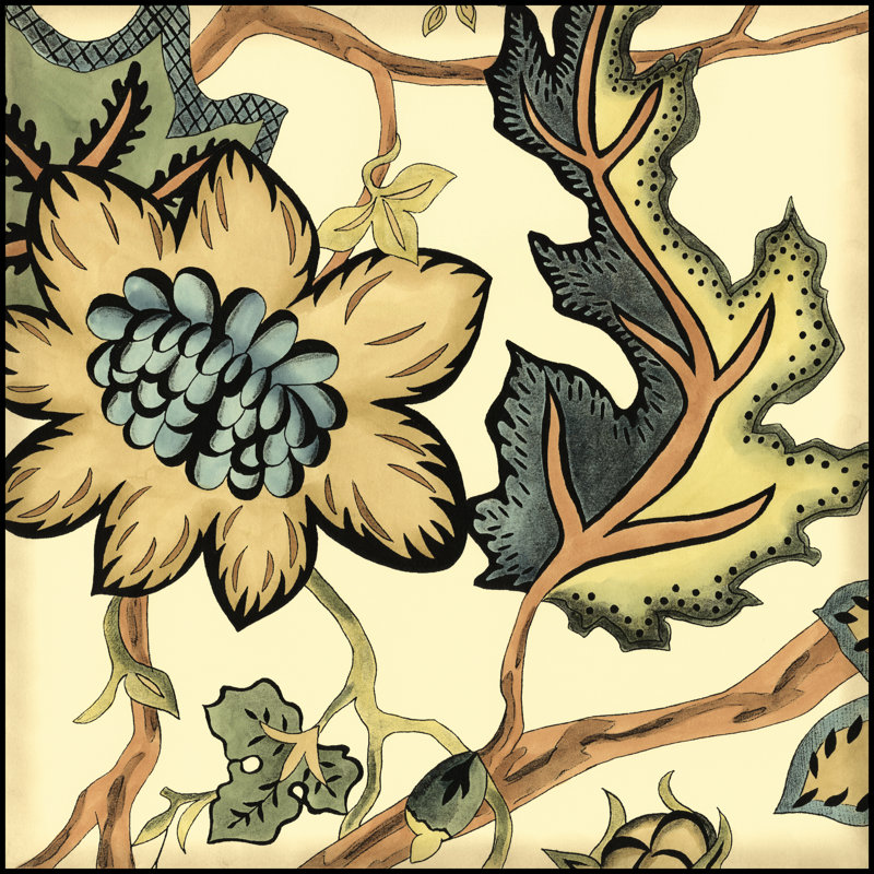 Small Jacobean Tile III by Chariklia Zarris - Wrapped Canvas Print, 122cm H x 122cm W x 3.8cm D