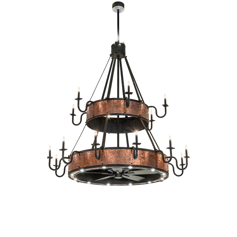 62" Wide Costello 18 Light Two Tier Chandel-Air, 75" H x 72" W x 72" D