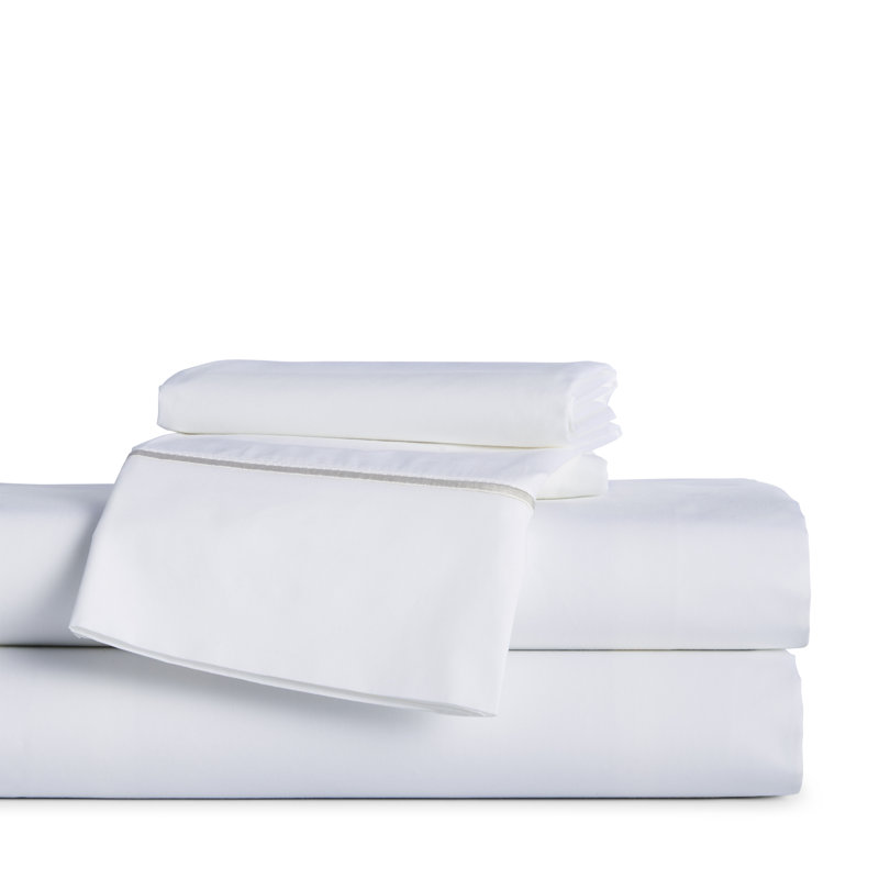 Benin Sheet Set, Twin Sheet Set + Fitted Sheet + 1 Pillowcase, Ivory