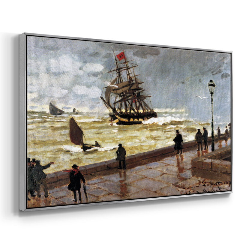 Monet, reproduction d'art encadrée sur toile par Claude Monet, H 17 po x l 25 po x P 2 po, Argent