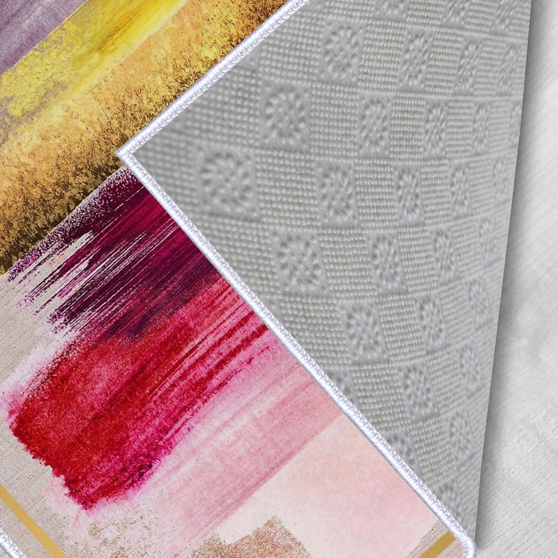 Stylish Hall Carpet Runner, 2.6 x 6.6 Feet | 100% Polyester, 650 g/m², 0.3 in Pile Height | Antibacterial & Non-Slip PVC Dot Underside | Machine Washable, Durable 3D Digital Print | Perfect for Home Décor