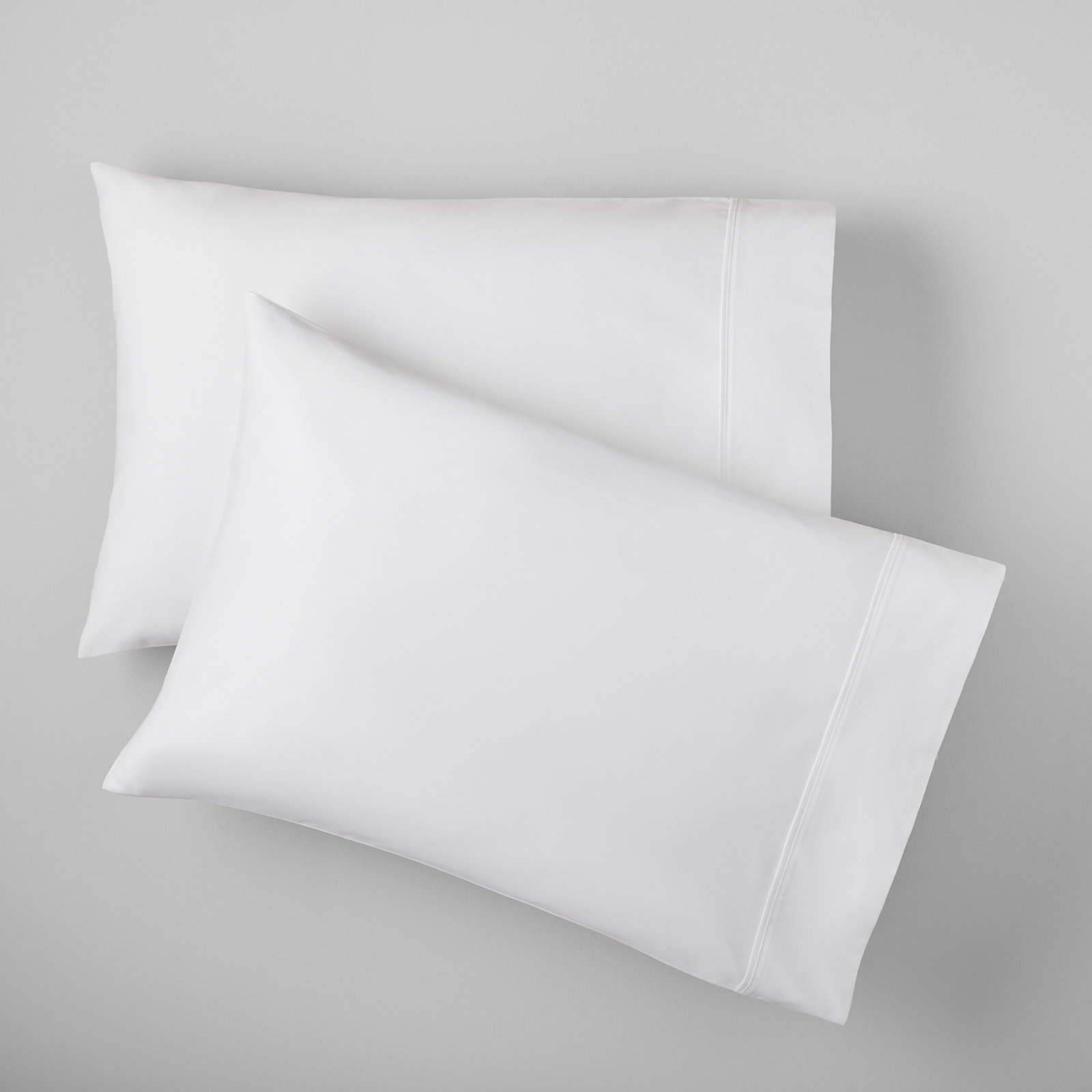Danfield Cotton Sateen Pillowcase Set, Standard, White