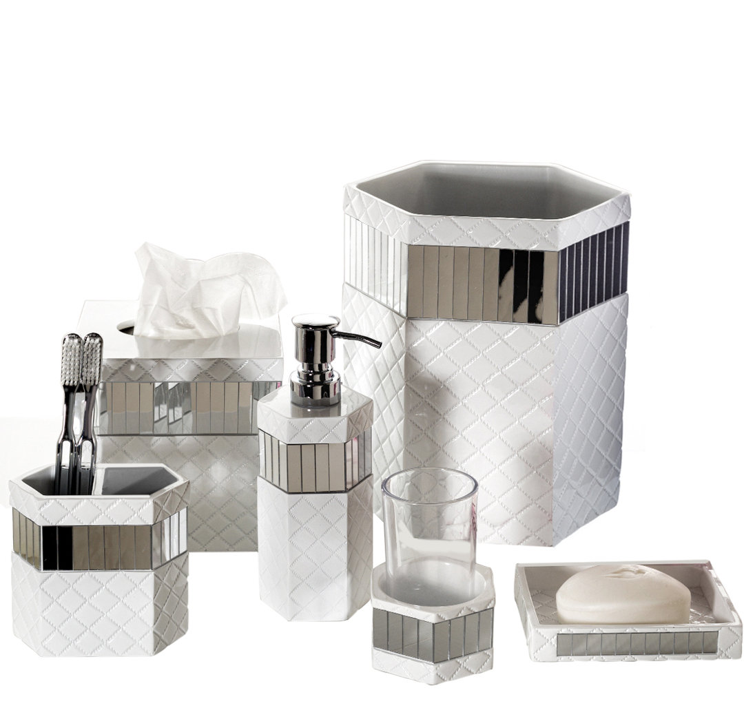 Quilted Mirror Bathroom Accessory Set Creative Scents