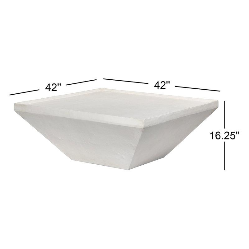 Drake Outdoor Square Coffee Table, Matte White