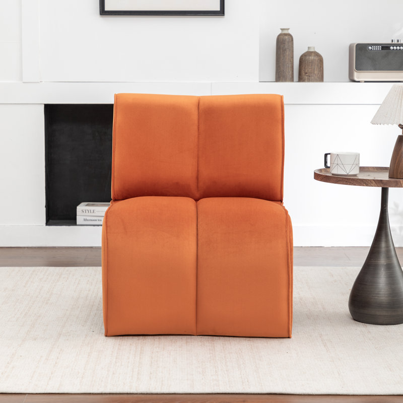 Fauteuil d'appoint en velours Angel, Orange