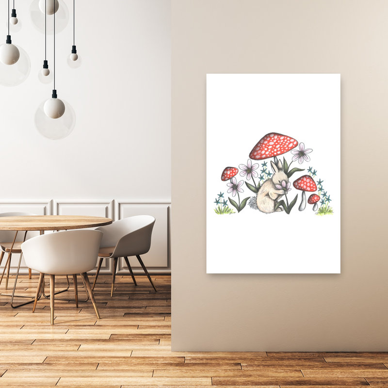 «Woodland Bunny Slumber Dreamy Peaceful Serene Rabbit Flower Forest», reproduction d'art, H 48 po x l 32 po