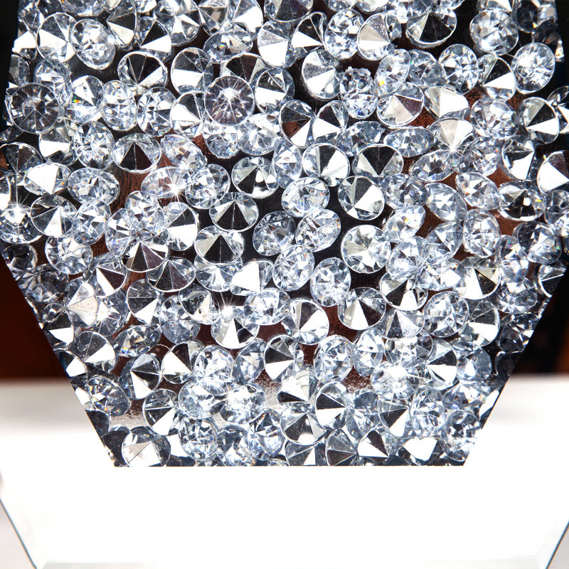 Cerrie Handmade Crystal Glass Table Vase, Silver