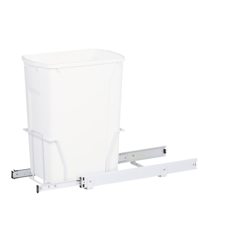 Real Solutions RS-PSW9-1-20-W 20 Qt. Poubelle escamotable, Blanc, 20 pte