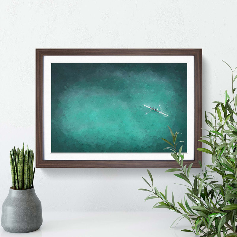 Sweep Rowing in Portugal - Framed Print, 27cm H x 36cm W x 2cm D, Walnut Framed