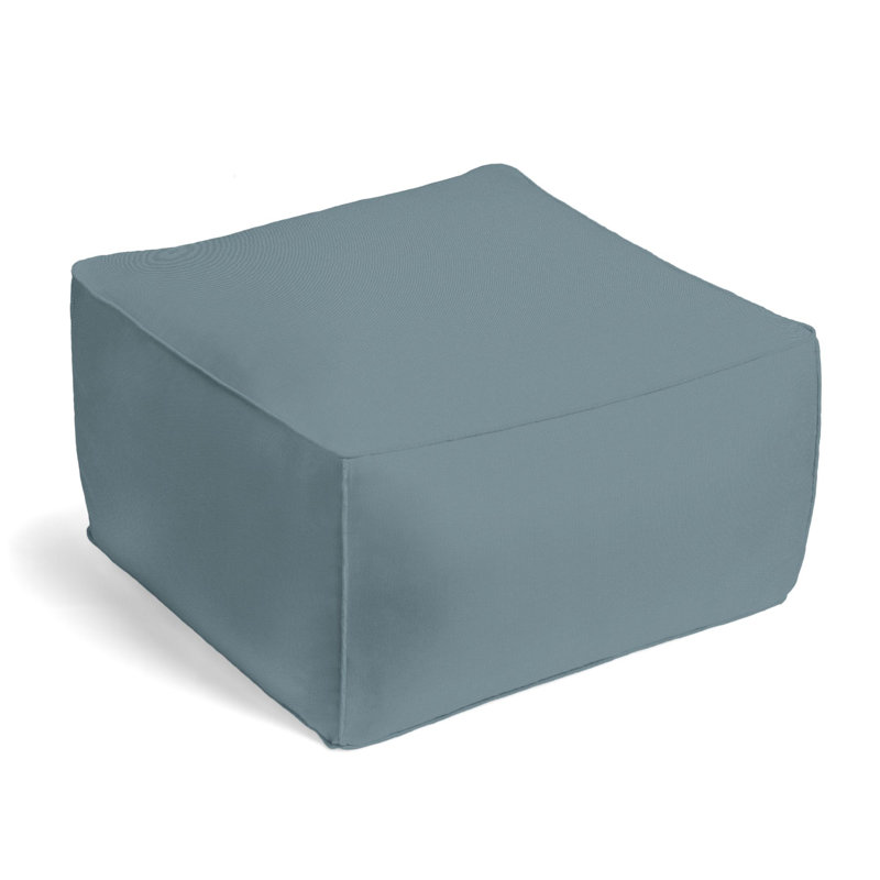 Upholstered Pouf, Slate 100% Linen