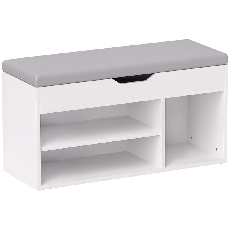 7 Pair Shoe Storage Bench, White