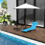 Chaise longue bleue avec dossier inclinable et respirant en maille pliable
