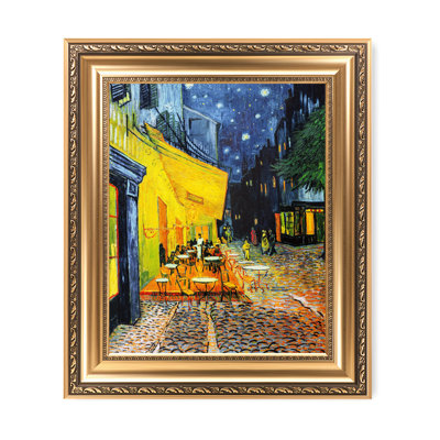 Café Terrace at Night by Vincent Van Gogh, Framed Art Print for Wall Décor