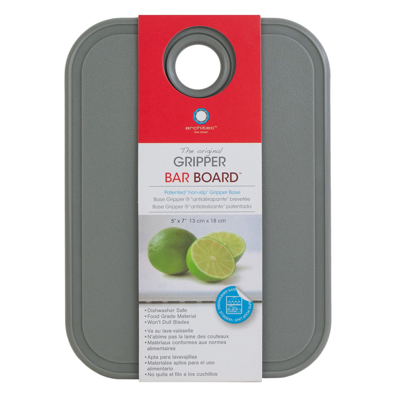 Gray Rectangular Non-Slip Plastic Cutting Board
