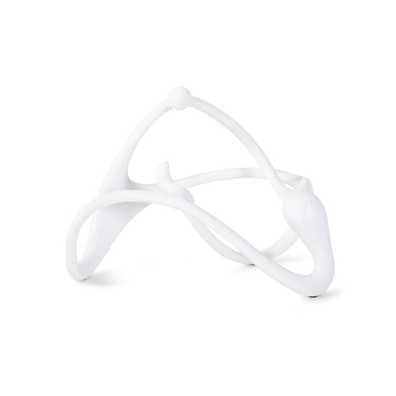 Sculpture Heekin, H 6,25 po x l 8,5 po x P 4,62 po, Blanc