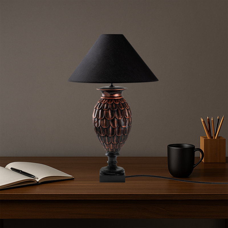 Antique Fabric Cap Bedside Table Lamp