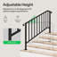 Outdoor Wrought Mattle Iron 5 Step Stair Handrail