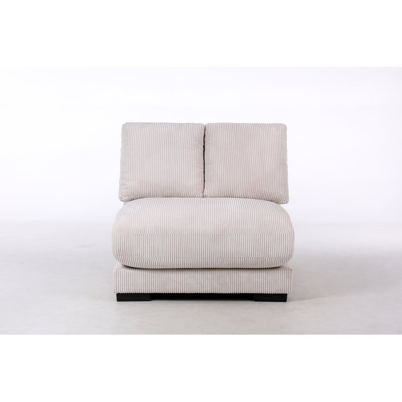 Fauteuil en velours côtelé Hackman, Velours côtelé beige