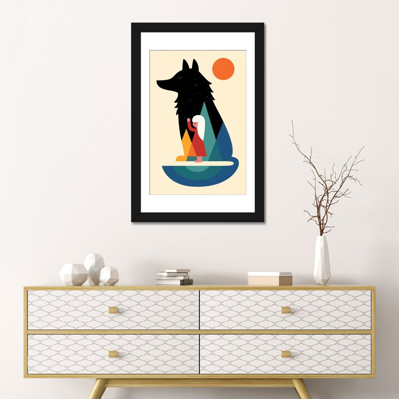 Best Friend - reproduction sur toile tendue, H 32 po x l 24 po x P 1 po, Papier avec cadre noir, Blanc