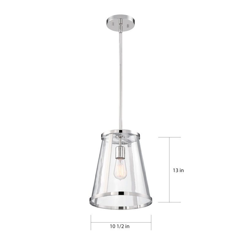 Luminaire suspendu conique à 1 lumière Cular, Nickel poli