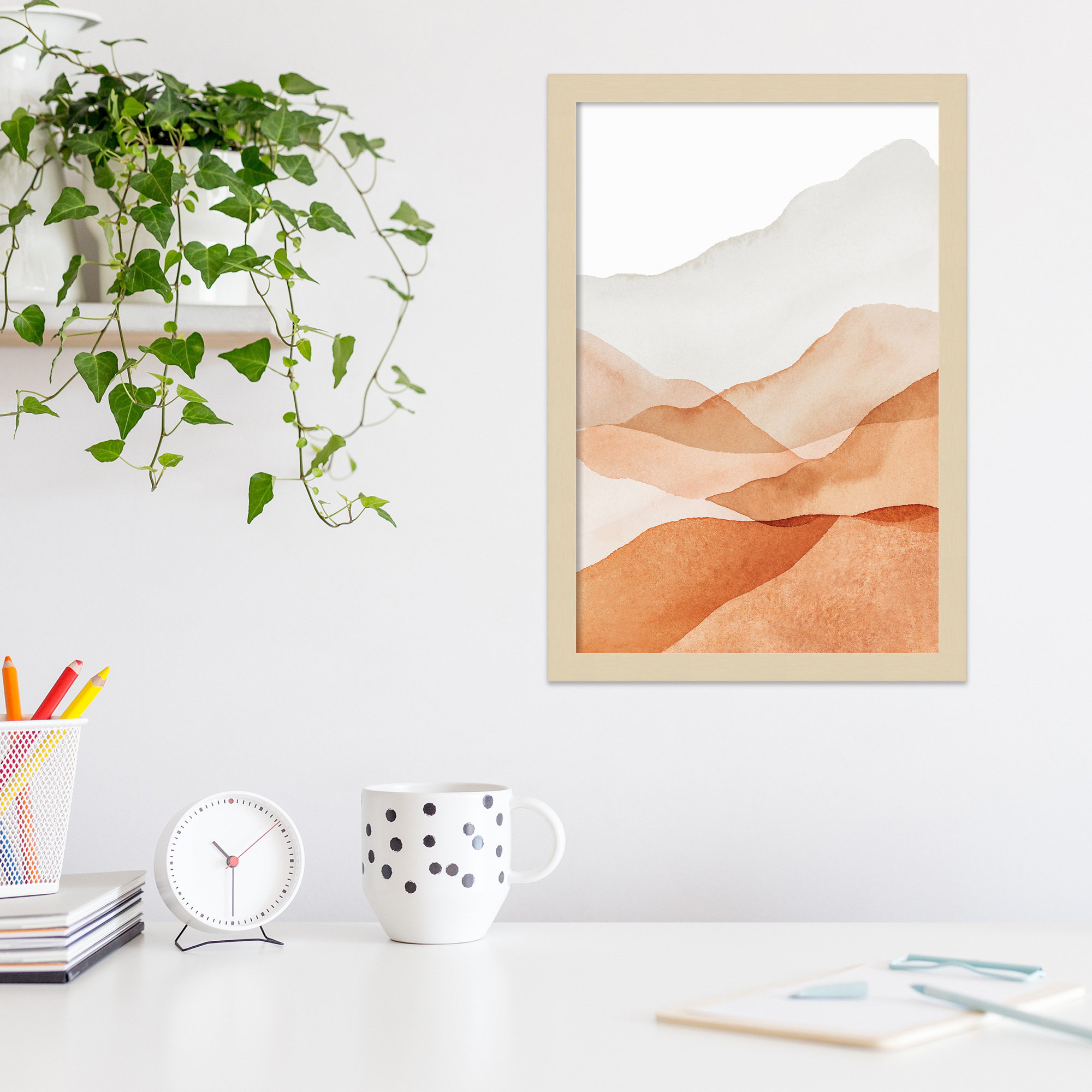 Mountain Range III by Amy Lighthall, 19.25" H x 13.25" W x 0.88" D, Brown