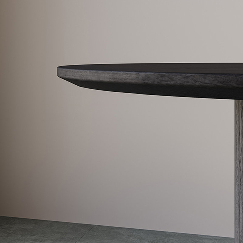 Table de salle à manger ovale noire en bois massif, H 29,53 po x L 78,74 po x l 31,5 po