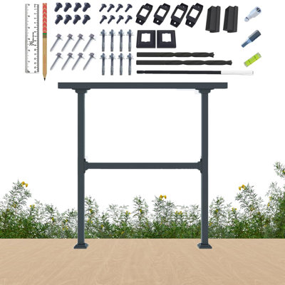 Ensemble de 2 rampes résidentielles de 4 pi de large pour les surfaces planes, rampe droite noire pour les terrasses et balustrades de patio, rampe horizontale haute