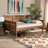 Flair Full Size Synthetic Rattan Daybed with Walnut Finish, 41.25'' H X 78.09'' W X 55.77'' L-539268397-540182353