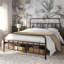 Lit plateforme classique en fer avec tête de lit et pied de lit-901025119-848028363