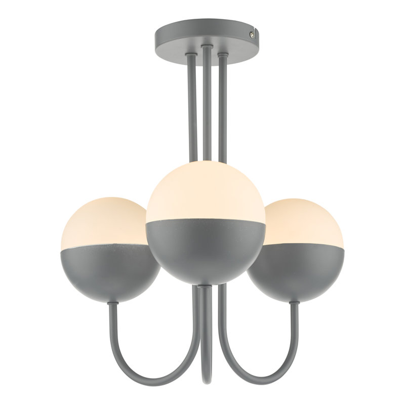 Selena Glass Semi Flush Mount, Grey