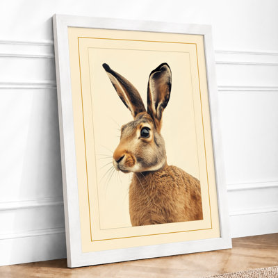 Alert Hare Botanical - Framed Print
