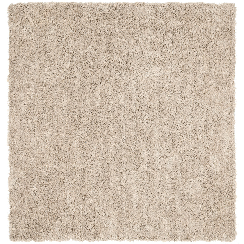 Assar Handmade Tufted Taupe Area Rug, Square 7'