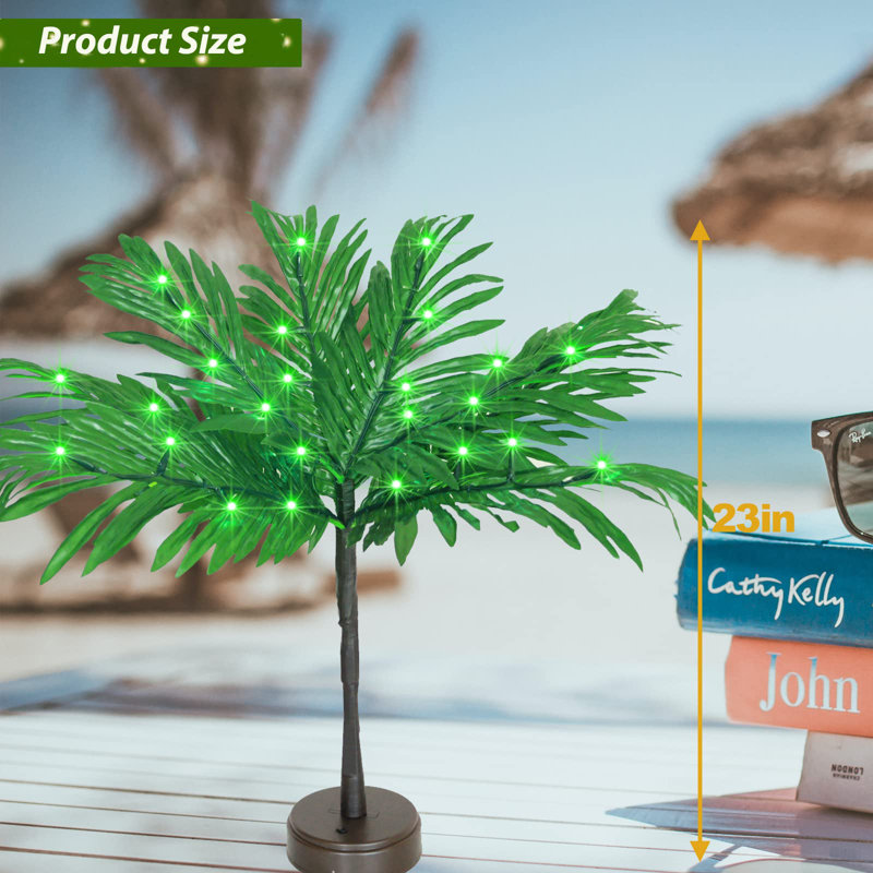 23 In Lighted Palm Tree Table Decor