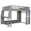 Lit mezzanine double avec bureau et rangement