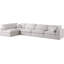 Canapé modulaire en velours réversible de 140 po de largeur Jocqua-189097342